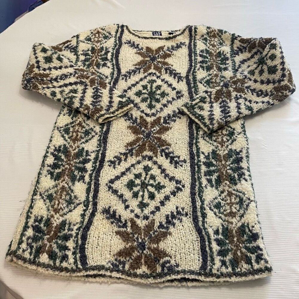 GAP VTG Wool Mohair Sweater Dress Size Medium